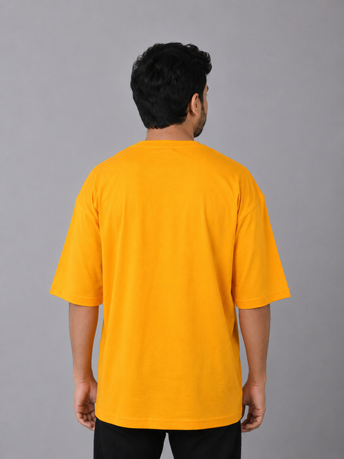 Drop Shoulder Oversized Tshirt-Mustard