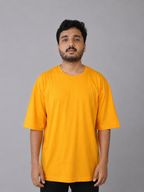 Drop Shoulder Oversized Tshirt-Mustard