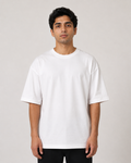 Oversized Drop shoulder Tshirt-White