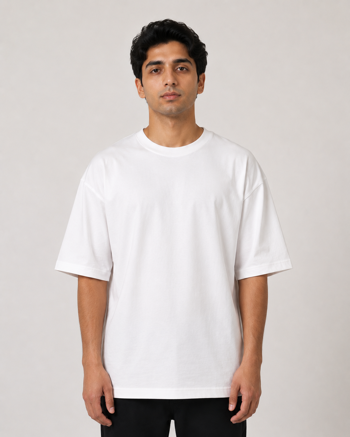 Oversized Drop shoulder Tshirt-White