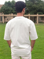 Oversized Drop shoulder Tshirt-White