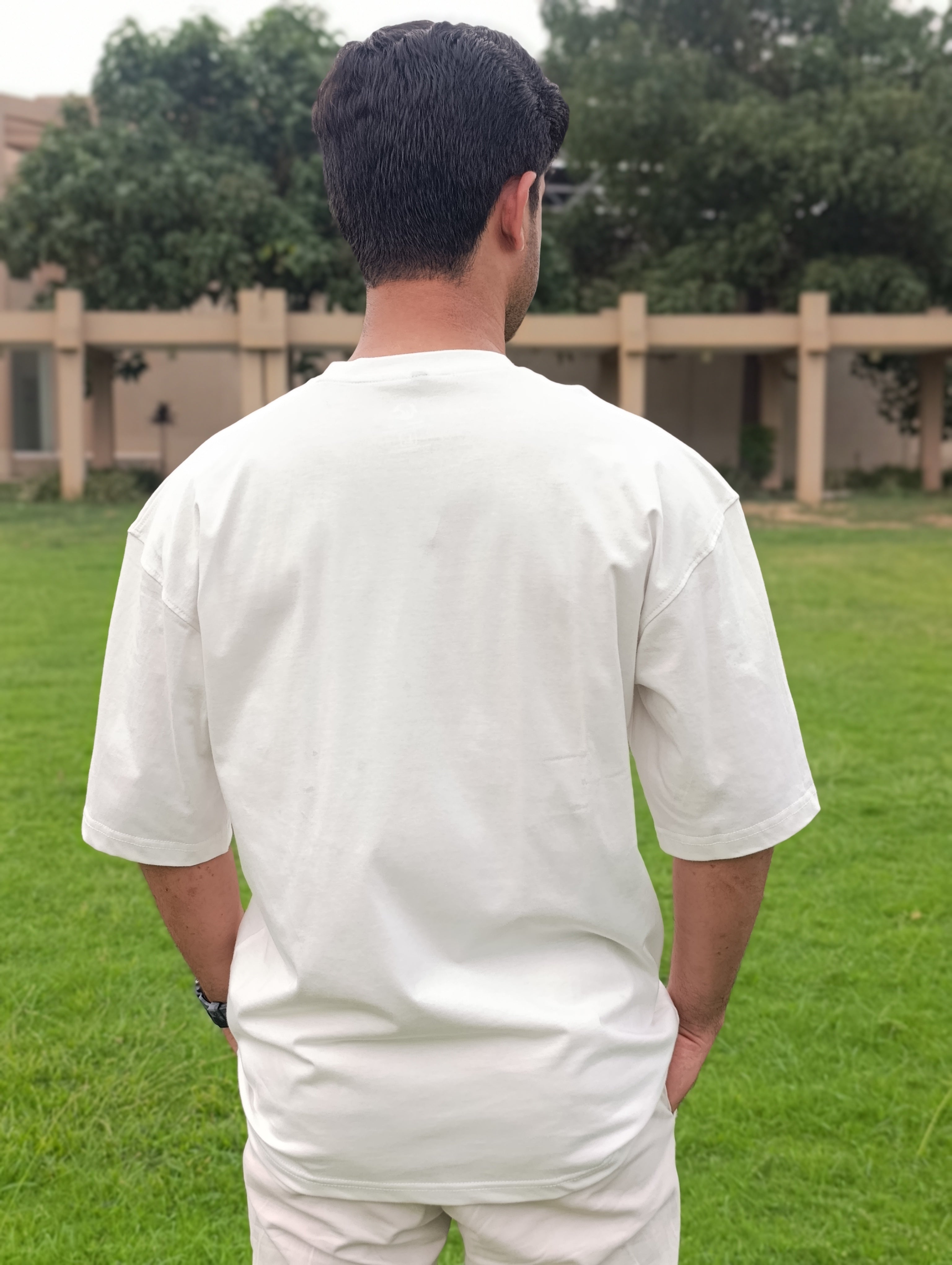 Oversized Drop shoulder Tshirt-White